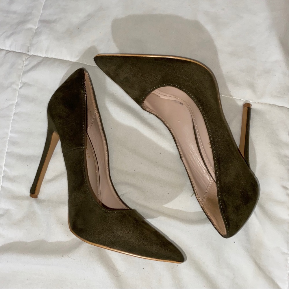 Olive green heels